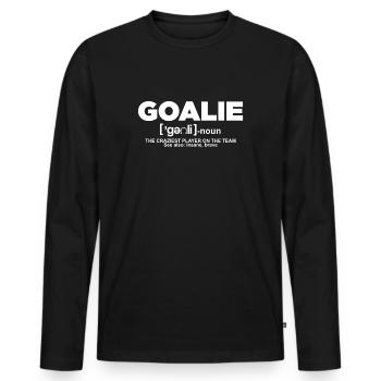 Goalie Tormann Torwart T-Shirt Geschenk Fußball - Männer Premium Bio Langarmshirt - Schwarz - Vorne - Nico (187cm)