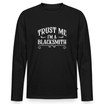 Faites-moi confiance, je suis un cadeau de chemise de forgeron forgeron - T-shirt manches longues Premium bio Homme - noir - Devant - Nico (187cm)