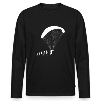 Evolution parachutiste shirt cadeau Sky - T-shirt manches longues Premium bio Homme - noir - Devant - Nico (187cm)