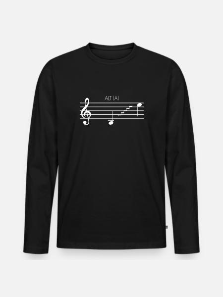 Alt Chorstimme Definition Chor Sänger T-Shirt - Männer Premium Bio Langarmshirt - Schwarz