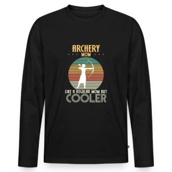 Achery Mom T-Shirt Geschenk Bogenschütze - Männer Premium Bio Langarmshirt - Schwarz - Vorne - Nico (187cm)