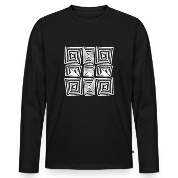 Illusion Optique Tromperie T-Shirt Funny - T-shirt manches longues Premium bio Homme - noir - Devant - Nico (187cm)