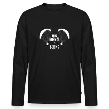 Être normal est un paramoteur ennuyeux - T-shirt manches longues Premium bio Homme - noir - Devant - Nico (187cm)