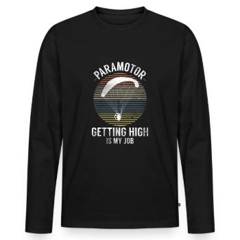 Le paramoteur devient haut est mon travail paramoteur - T-shirt manches longues Premium bio Homme - noir - Devant - Nico (187cm)