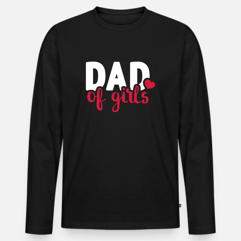 Vater - Männer Premium Bio Langarmshirt - Schwarz