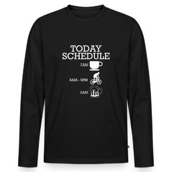 Today Schedule - COFFEE - Mountain Bike - BEER - Men's Premium Organic Long Sleeve Shirt - black - Front - Nico (187cm)