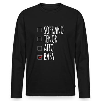 Soprano Tenor Alto Bass Choir Voices - Men's Premium Organic Long Sleeve Shirt - black - Front - Nico (187cm)