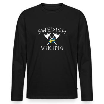 Swedish Viking Swedish Viking Sweden - Men's Premium Organic Long Sleeve Shirt - black - Front - Nico (187cm)