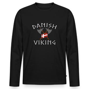 Danish Viking Dane Denmark T-Shirt Vikings - Men's Premium Organic Long Sleeve Shirt - black - Front - Nico (187cm)