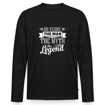 60 Years The Man The Myth The Legend Shirt - T-shirt manches longues Premium bio Homme - noir - Devant - Nico (187cm)