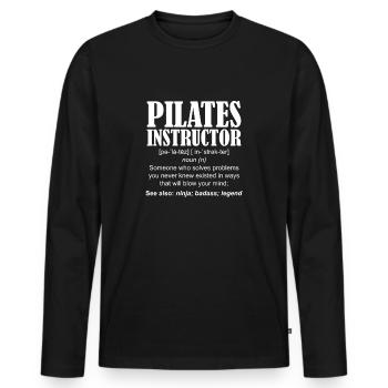 Pilates Instructor Definition Pilates Trainer - Men's Premium Organic Long Sleeve Shirt - black - Front - Nico (187cm)