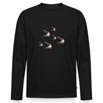 Amoureux des oiseaux à avaler - T-shirt manches longues Premium bio Homme - noir - Devant - Nico (187cm)