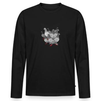 Pigeons gift t-shirt pigeons owner - Men's Premium Organic Long Sleeve Shirt - black - Front - Nico (187cm)