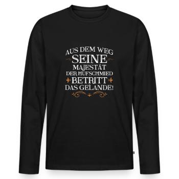 Aus Dem Weg Seine Majestät Der Hufschmied Shirt - Männer Premium Bio Langarmshirt - Schwarz - Vorne - Nico (187cm)