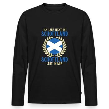Ich Lebe Nicht In Schottland Schottland Lebt In... - Männer Premium Bio Langarmshirt - Schwarz - Vorne - Nico (187cm)