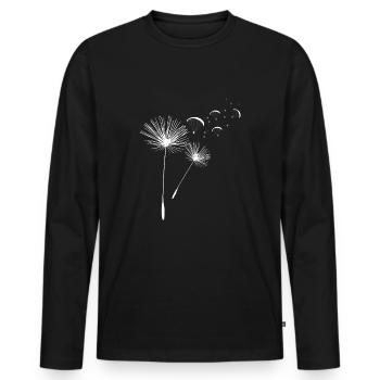 Cadeau de t-shirt de paramoteur de pissenlit - T-shirt manches longues Premium bio Homme - noir - Devant - Nico (187cm)