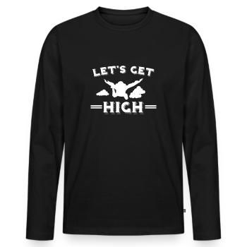 Let's Get High Skydiver T-Shirt parachutiste - T-shirt manches longues Premium bio Homme - noir - Devant - Nico (187cm)