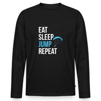 Eat Sleep Jump Repeat Skydiver Skydiver - T-shirt manches longues Premium bio Homme - noir - Devant - Nico (187cm)