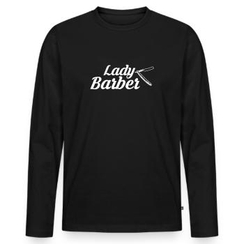 Lady Barber T-Shirt Gift Barber Team - T-shirt manches longues Premium bio Homme - noir - Devant - Nico (187cm)
