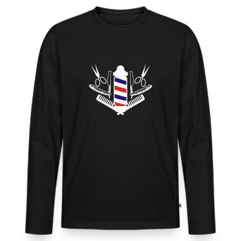 Barber razor t-shirt gift - Men's Premium Organic Long Sleeve Shirt - black - Front - Nico (187cm)