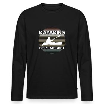 Cadeau de t-shirt mouillé de Gest Me de kayak - T-shirt manches longues Premium bio Homme - noir - Devant - Nico (187cm)