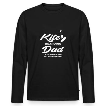 Kite Boarding Dad Like A Normal Dad But Cooler - Men's Premium Organic Long Sleeve Shirt - black - Front - Nico (187cm)
