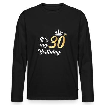 It´s My 30th Birthday 30. Geburtstag 1991 - Männer Premium Bio Langarmshirt - Schwarz - Vorne - Nico (187cm)