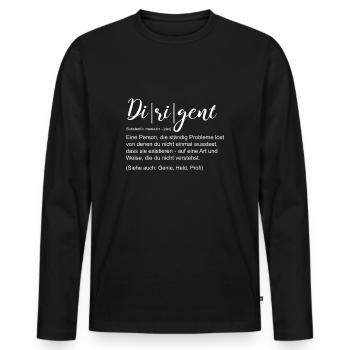 Dirigent Definition T-Shirt Geschenk Orchester - Männer Premium Bio Langarmshirt - Schwarz - Vorne - Nico (187cm)