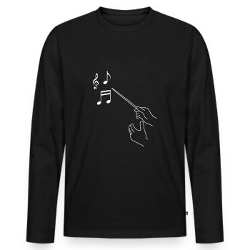 Chef de orchestre chef de choeur T-shirt cadeau - T-shirt manches longues Premium bio Homme - noir - Devant - Nico (187cm)