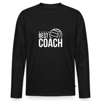 Meilleur volley coach Ever T-shirt cadeau - T-shirt manches longues Premium bio Homme - noir - Devant - Nico (187cm)