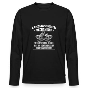 Landmaschinen Mechaniker Wenn Teile Übrig... - Männer Premium Bio Langarmshirt - Schwarz - Vorne - Nico (187cm)