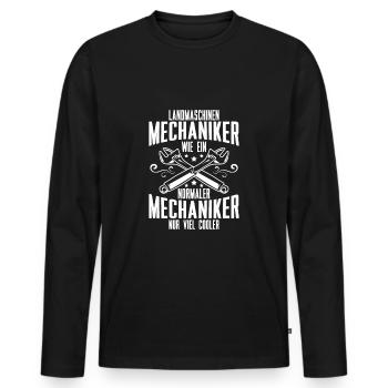 Landmaschinen Mechaniker Wie Ein Normaler ... - Männer Premium Bio Langarmshirt - Schwarz - Vorne - Nico (187cm)