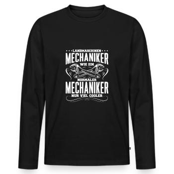 Landmaschinen Mechaniker Wie Ein Normaler ... - Männer Premium Bio Langarmshirt - Schwarz - Vorne - Nico (187cm)