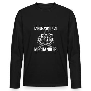 Landmaschinen Mechaniker T-Shirt Geschenk - Männer Premium Bio Langarmshirt - Schwarz - Vorne - Nico (187cm)