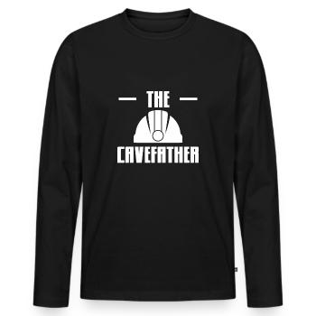 Le T-shirt cavefather spéléologue - T-shirt manches longues Premium bio Homme - noir - Devant - Nico (187cm)