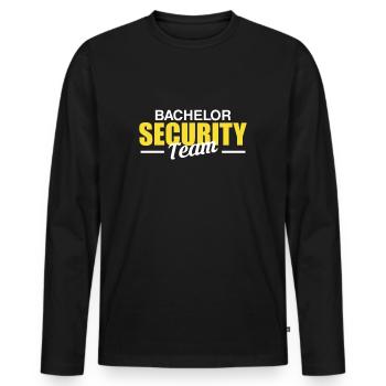 Bachelor Security Team Shirt cadeau - T-shirt manches longues Premium bio Homme - noir - Devant - Nico (187cm)
