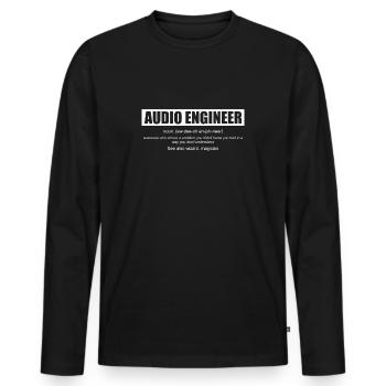 Ingénieur du son Définition de l'ingénieur du son - T-shirt manches longues Premium bio Homme - noir - Devant - Nico (187cm)