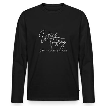 Wine Tasting Is My Favorite Sport Wine tasting - Men's Premium Organic Long Sleeve Shirt - black - Front - Nico (187cm)