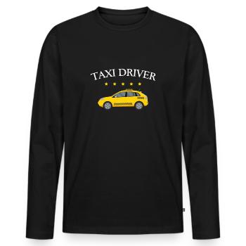 Taxi Driver Taxi Driver Gift - Men's Premium Organic Long Sleeve Shirt - black - Front - Nico (187cm)