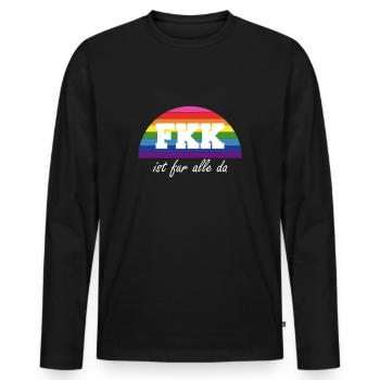FKK Ist Für Alle Da LGBT Geschenk - Männer Premium Bio Langarmshirt - Schwarz - Vorne - Nico (187cm)