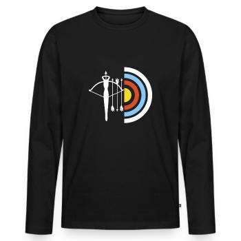Crossbow Sagittarius Gift - Men's Premium Organic Long Sleeve Shirt - black - Front - Nico (187cm)