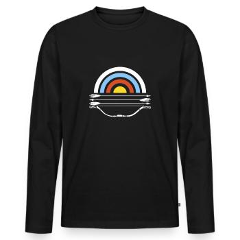 Bogenschütze Bogenschießen Bogensport Geschenk - Männer Premium Bio Langarmshirt - Schwarz - Vorne - Nico (187cm)