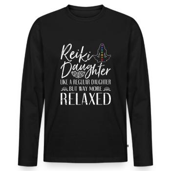 Reiki Tochter Chakra Spirituelle Heilung - Männer Premium Bio Langarmshirt - Schwarz - Vorne - Nico (187cm)