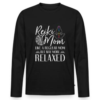 Reiki Mom Chakra Spirituelle Heilung - Männer Premium Bio Langarmshirt - Schwarz - Vorne - Nico (187cm)