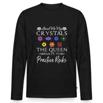 Reiki Meister Heilung Kristalle Chakra Reiki - Männer Premium Bio Langarmshirt - Schwarz - Vorne - Nico (187cm)