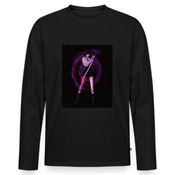 Samurai Mädchen - Männer Premium Bio Langarmshirt - Schwarz - Vorne - Nico (187cm)