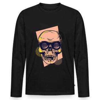 Skull with sunglasses - Men's Premium Organic Long Sleeve Shirt - black - Front - Nico (187cm)