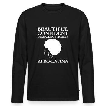 Afro Latina - Männer Premium Bio Langarmshirt - Schwarz - Vorne - Nico (187cm)