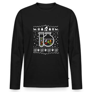 Étudiant en chimie étudie Ugly Chemistry Chemist - T-shirt manches longues Premium bio Homme - noir - Devant - Nico (187cm)
