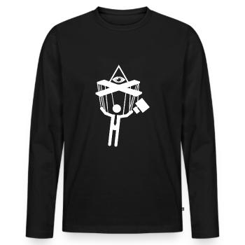 Geschenk Pyramide Sonne Auge Illuminati Ägypten - Männer Premium Bio Langarmshirt - Schwarz - Vorne - Nico (187cm)